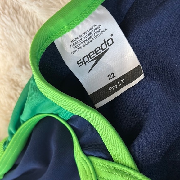 Speedo girls one-piece swimsuit size 22 in navy blue and green - Picture 5 of 8